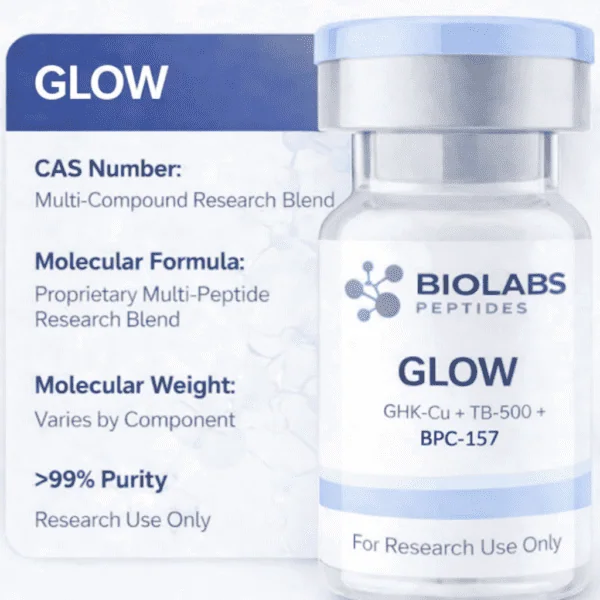 glo ghk cu GLOW | GHK-Cu / TB-500 / BPC-157 Research Blend 70mg | Tissue Repair Peptide Glow Blend 70mg - BPC-157,